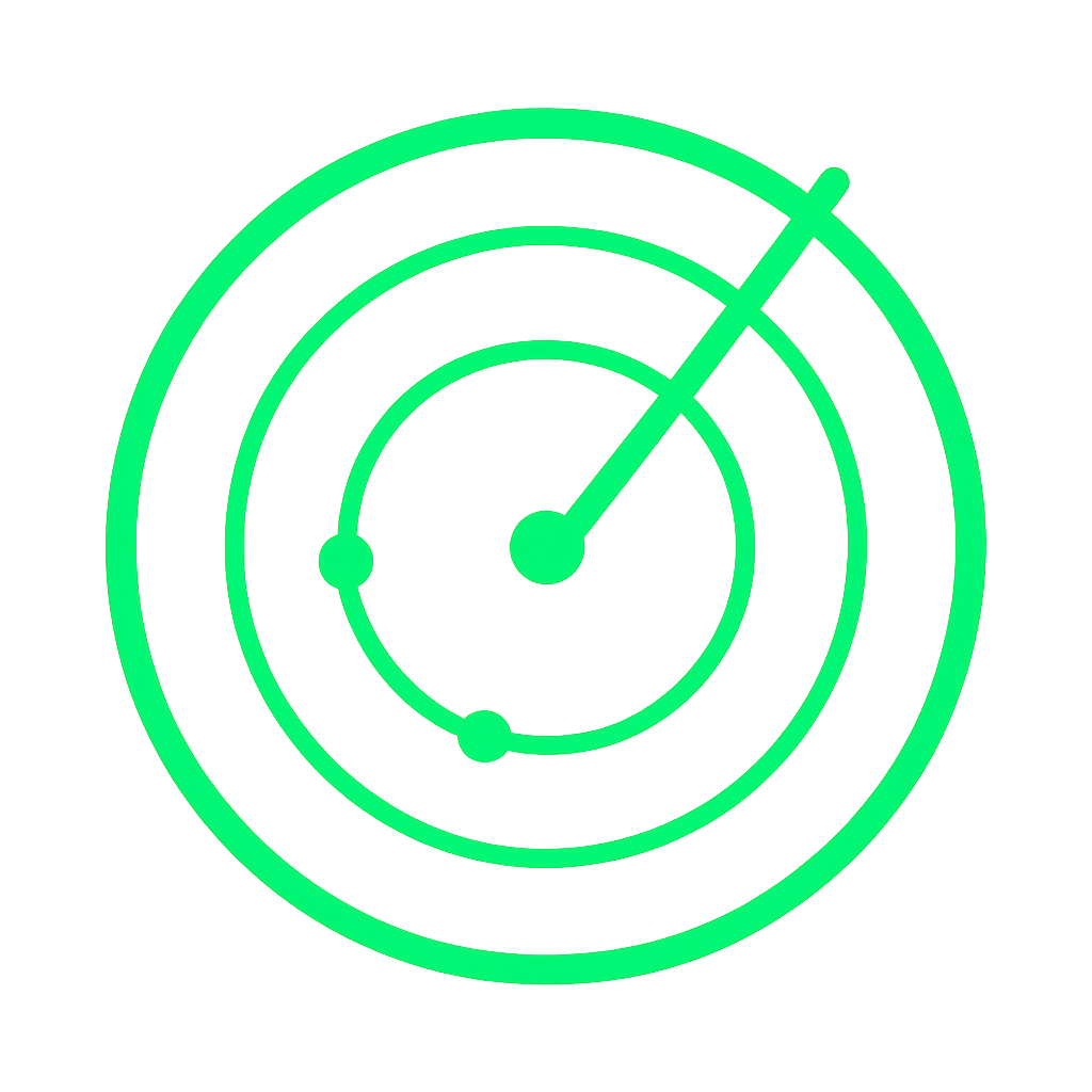 green radar icon borgai.co